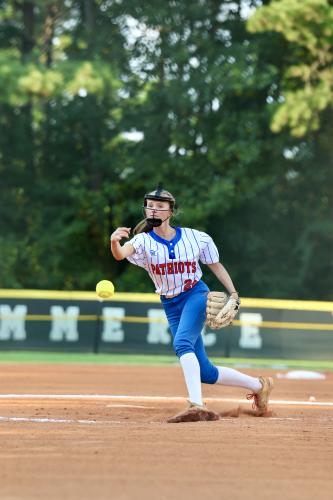 TY JOHNSTON/THE OGLETHORPE ECHO Reese Campbell threw five innings to help shut down Commerce with a 10-2 victory. The Patriots improved to 10-4 and 6-1 in Region 8-A Division I.