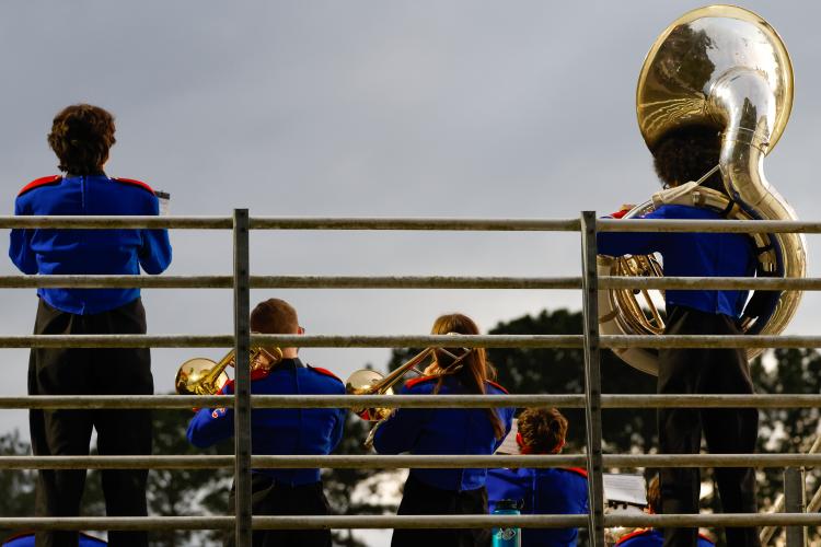 The Oglethorpe County High School Marching Band plays before the start of the football team's home game Friday against Rabun County High School. (Photo/Caroline Newbern)