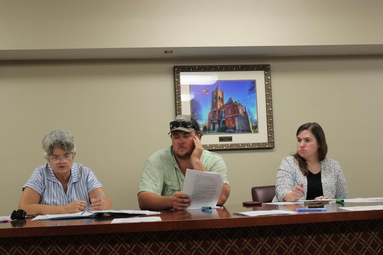 Janet Hill (from left), JF Hansford and Morgan Robinson are members of the Oglethorpe County Zoning Board, which meets on the third Thursday of each month. (Caitlin Downing/The Oglethorpe Echo)