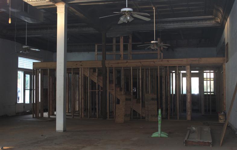 This is the interior of the larger space that is under construction to become Lexington Public House in Lexington. The building is made up of two different spaces that owner Ben Pitts said will become a pub and a room for overflow, and more seating once the restaurant is complete.