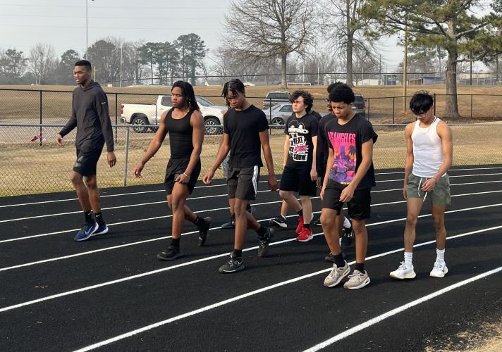 Maurice Freeman (left) is returning as the OCHS boys track and field coach this season. The spring sports teams began practice earlier this week. (Photo/Hank Tatum)
