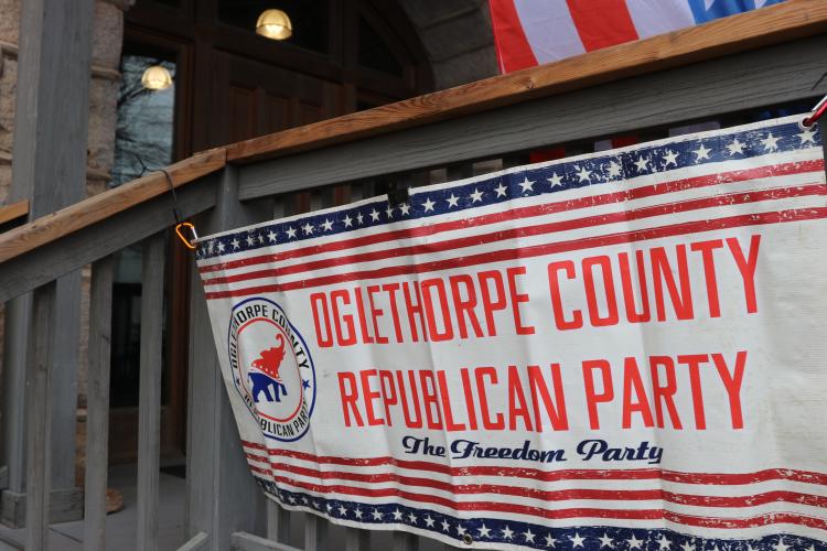 The Oglethorpe County Republican Party hosted a multi-county GOP rally on Jan. 24 at the Historic Crawford Depot. Over 100 citizens and local republican party members filtered in and out of the depot from 11 a.m. to 2 p.m. (Photo/Riley Baugh)