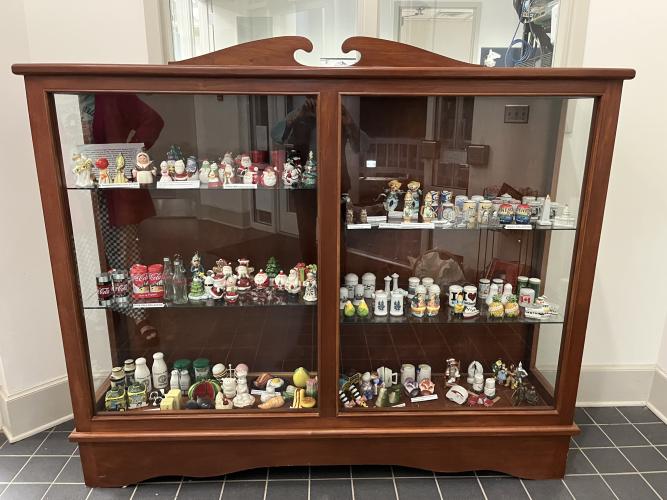 A selection of Barbara Cabaniss’ salt and pepper collection are on display at the Oglethorpe County Library. The salt and pepper shakers, which have been accumulated throughout her life, will remain on display until the end of January. (Submitted Photo)