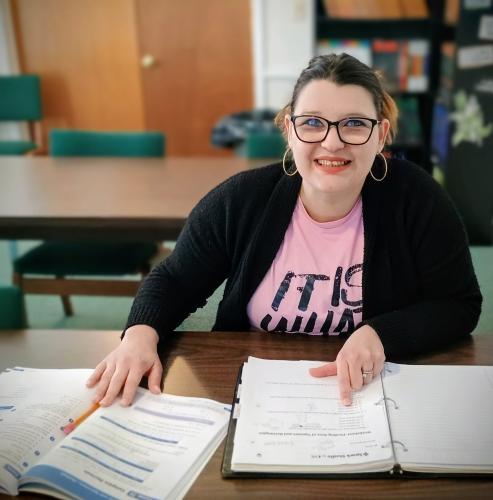 Donna Gonzalez Quintana, an Oglethorpe County resident, studies at the Lena Wise Community Center on Feb. 24. “I feel like I can still have, even at this age, an opportunity to keep growing,” Gonzalez Quintana said. (SUBMITTED PHOTO)