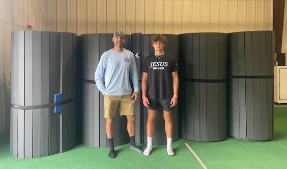 The Oglethorpe County Middle School wrestling program received new mats, thanks to a $10,000 grant from former NFL star J.J. Watt’s Justin J. Watt Foundation, which assists middle school athletic programs. Mason will be leaving the Patriots to coach at Commerce High School next year. (Submitted Photo)