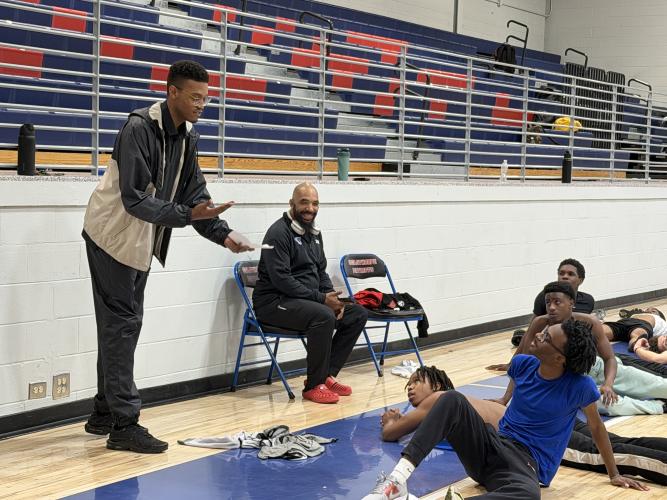 Maurice Freeman enters his fourth season as head coach for Oglethorpe County High School's boys track and field team. Freeman, an Oglethorpe County native, ran at the University of Georgia in college. (Photo/Nicholas Eriksen)