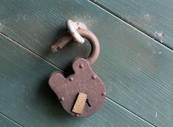 An old lock photographed by Barbara Dreher on March 9. (Barbara Dreher/for the Oglethorpe Echo))