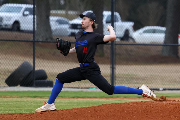Oglethorpe County High School baseball player Tripp White pitches the ball on Tuesday, Mar. 3, 2026 at Oglethorpe High School. Oglethorpe County beat Barrow Arts and Sciences Academy with a final score of 11-1. (Photo/Addison Simmons)