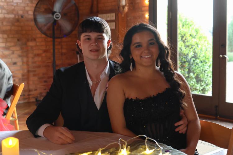 TJ Bowick and Jalynn Morlan pose for a photo during Oglethorpe County high school prom at Smithonia Farm in Colbert, Georgia on Saturday, April 18, 2026. (Photo/Addison Simmons)