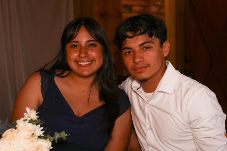 Estrella Sanchez and Joshua Ochoa pose for a photo during Oglethorpe County high school prom at Smithonia Farm in Colbert, Georgia on Saturday, April 18, 2026. (Photo/Addison Simmons)