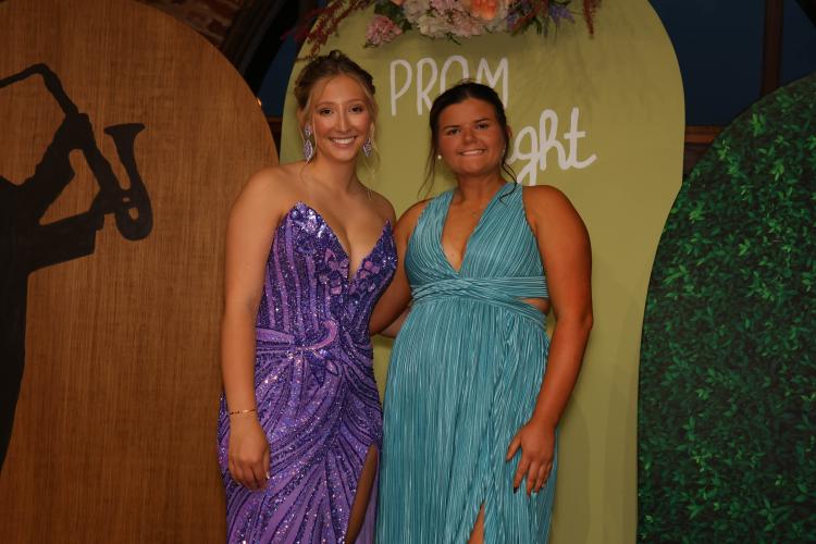 Emilee Cutsail and Carolyn Barner pose for a photo during Oglethorpe County high school prom at Smithonia Farm in Colbert, Georgia on Saturday, April 18, 2026. (Photo/Addison Simmons)