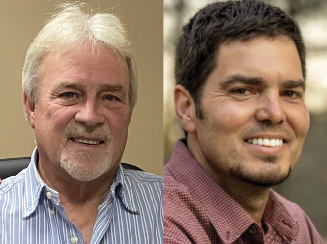 Howard Sanders (left) is the incumbent for the Board of Commissioners District 1 Republican primary, while Britt Brooks (right) is the challenger. (Submitted Photos)