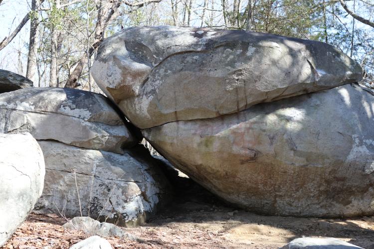 Shaking Rock Park on Sunday, Feb. 22, 2026, in Lexington, Georgia. The park features large granite boulders that are popular among rock climbers. (Photo/Sydney Shankman)