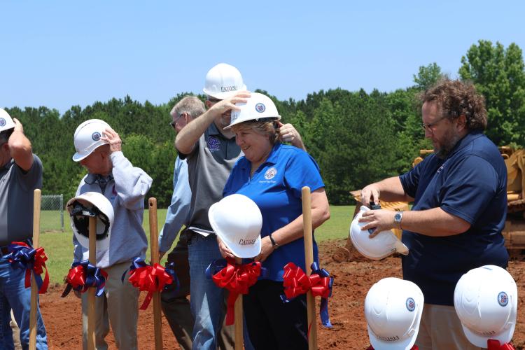 Superintendent Beverley Levine smiles as she prepares for the groundbreaking ceremony for the new elementary school. (Landen Todd/The Oglethorpe Echo)