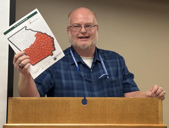 Douglas Spencer, director of Oglethorpe County’s Emergency Management Agency, suggested extending the county’s burn ban through the end of May. The BOC unanimously approved the ban at its meeting on Monday. (Andy Johnston/The Oglethorpe Echo)
