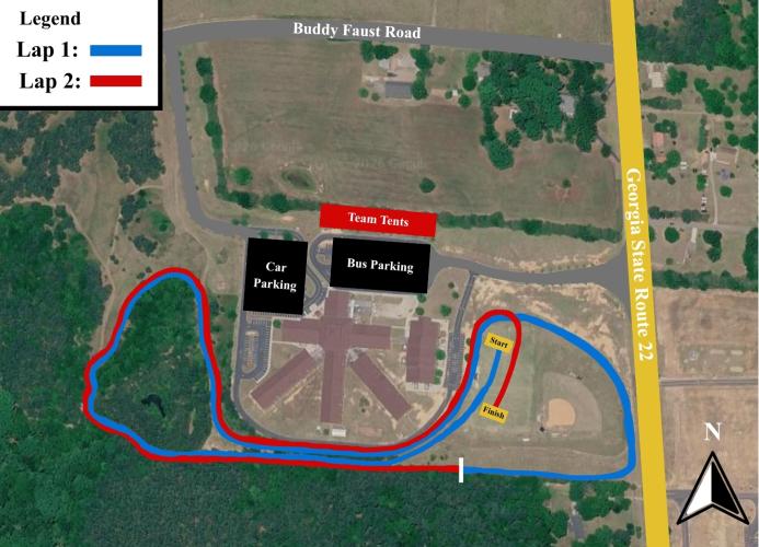 The 2-mile variant of the course will be used for Saturday’s race. (Ethan Greene/The Oglethorpe Echo)