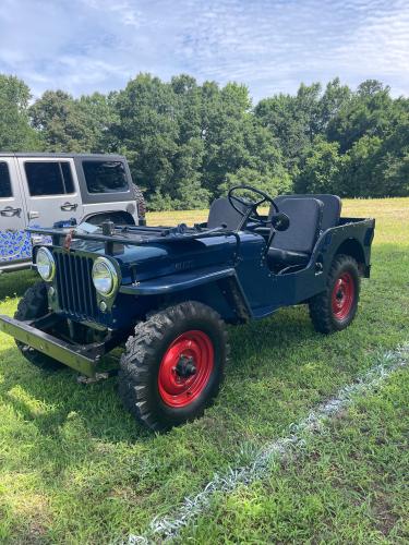 Dane Schoff's CJ-2A waits to be judged at Town and Country Kafe's Jeep Invasion on June 20. The Jeep was given the Crowd Favorite award. (Lexie Shadix/The Oglethorpe Echo)