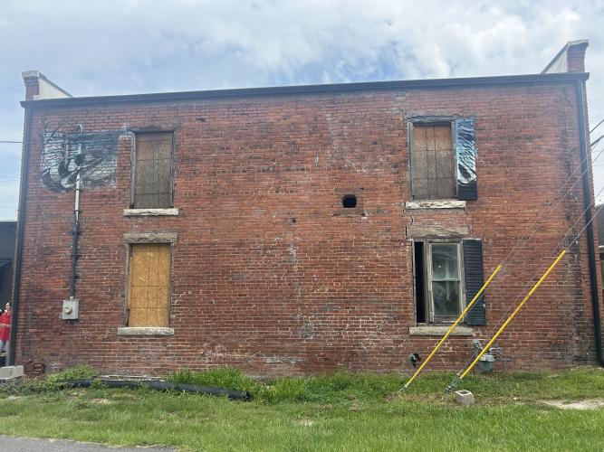 The back of The Waypoint at 1147, which is located in downtown Crawford next to Iris Realty. Oristaglio purchased the building last fall. (Jessie Isaacs/The Oglethorpe Echo)