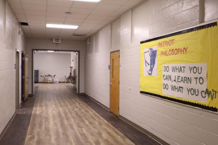 The hallways at Oglethorpe County High School feature new flooring and fresh paint as part of a summer of renovations to the building’s interior. Principal Bill Sampson said the work will be completed before students return Aug. 7. (Ellie English/The Oglethorpe Echo)