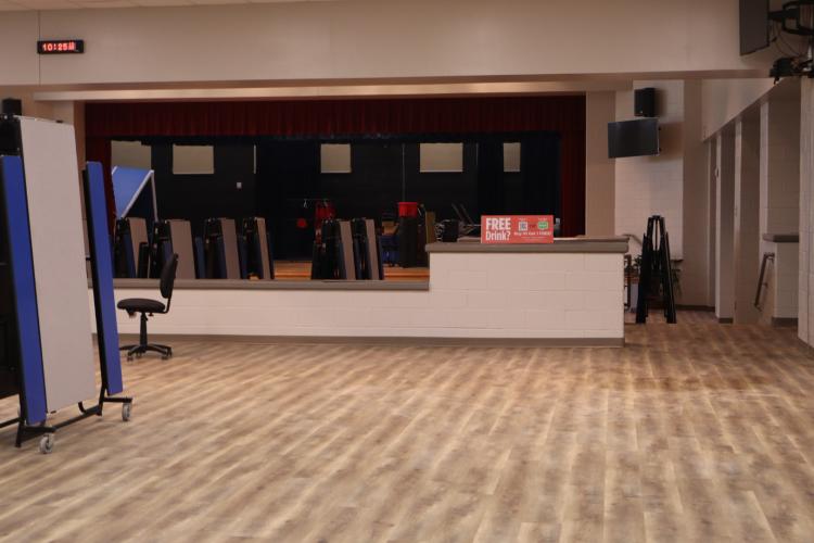 The cafeteria at Oglethorpe County High School received a fresh coat of paint and new flooring during summer renovations ahead of the new school year. (Ellie English/The Oglethorpe Echo)