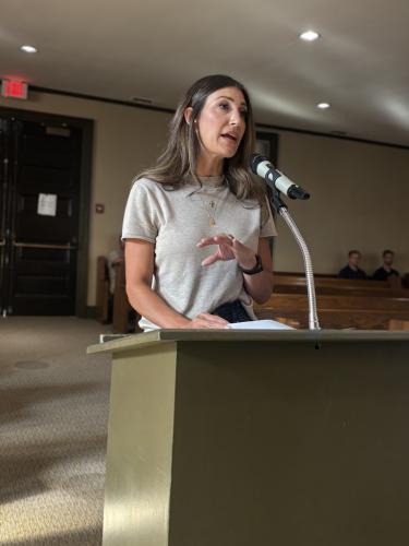 Teresa Campbell, Oglethorpe County’s planning assistant and permitting administrator, briefs the Board of Commissioners on a new website the county will need to implement by next April. The new website must be ADA compliant. (Any Johnston/The Oglethorpe Echo)