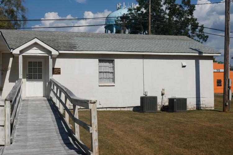 The air conditioning units at the Lena Wise Community Center on Friday, Sept. 18th, in Crawford, Georgia. The AC was inoperable and later found to be caused by a crimp, or pinch, in the copper pipes from attempted theft on July 15, 2026. (SARAH ROPER/THE OGLETHORPE ECHO)