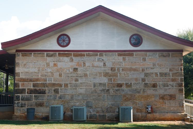 The air conditioning units at the Crawford Depot on Friday, Sept. 18th, in Crawford, Georgia. The copper pipes from the Depot were stolen Sept. 9, causing $2,800 in damages. (SARAH ROPER/THE OGLETHORPE ECHO)