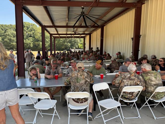 SUBMITTED PHOTO/ Over 250 hunters gathered at the Nation family farm in Devils Pond on Saturday, for the opening day of dove season. The Nations have hosted the annual event for more than 30 years.