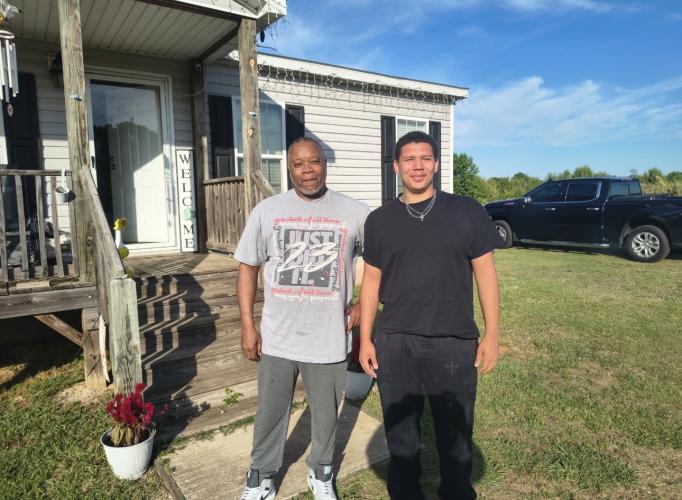 Mentor Steve Farley (left) and mentee Isaac Johnson enjoy spending time getting to know each  other through the STAND mentor program. The  two still keep in touch even after Johnson graduated from OCHS in the spring. (Submitted Photo).