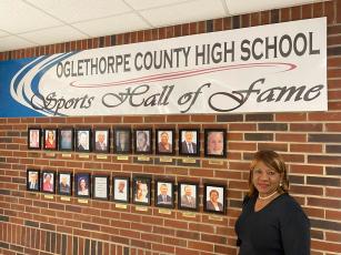 OCHS principal Susie Johnson said the school’s hall of fame shows students “the winning history of Oglethorpe County athletics.” (Photo/Dink NeSmith)
