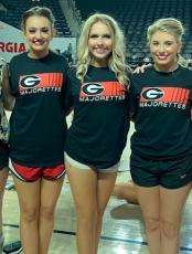 Oglethorpe County High School grads Addie Dellinger (left) and Carrie Tweedell (center), and OCHS senior Emily Graham (right), were recently chosen for the UGA majorettes for this fall. (Submitted Photo)