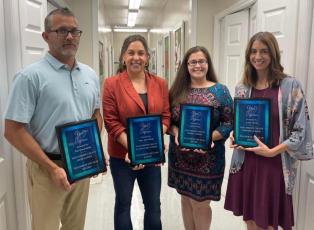 All four teachers of the year. From left: Tim Stoudenmire, Mary Kate Shealy, Erin Serrian, Laray Mask. (Submitted Photo)