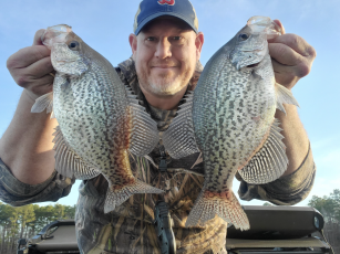 Oglethorpe County native Brandon Colquitt shows off the crappie  he caught at Clarks Hill Lake. He said most of the fishing spots in the county are on private property. (Submitted Photo)