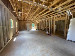 The interior of the building being added onto the existing bay of the Arnoldsville Fire Department is estimated to cost $150,000. The renovations are expected to be finished as early as next month. (Lexie Shadix/The Oglethorpe Echo)