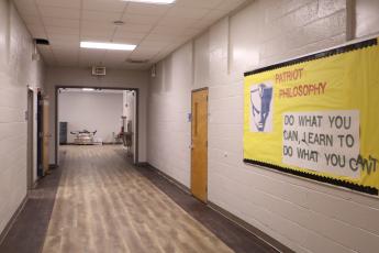 The hallways at Oglethorpe County High School feature new flooring and fresh paint as part of a summer of renovations to the building’s interior. Principal Bill Sampson said the work will be completed before students return Aug. 7. (Ellie English/The Oglethorpe Echo)