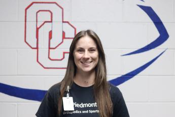 Allie Tilley is the new athletic trainer at Oglethorpe County High School this year. She has been an athletic trainer for 10 years, including time at Clarke Central in Athens. (SYDNEY JARRARD/THE OGLETHORPE ECHO)