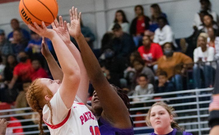 Abby Jones goes up for a shot in the Oglethorpe County High School girls varsity basketball game on Friday, Dec. 3, 2021. Oglethorpe defeated Monticello 63-14. (Photo/Sarah White)