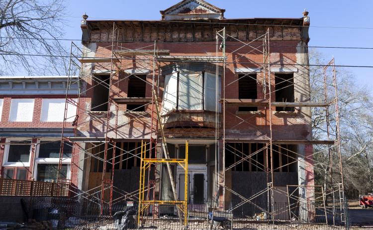 The historic building that housed the A.J. Gillen Department Store in Maxeys recently had a water meter installed for the first time in its history. (Sydney Fordice/The Oglethorpe Echo)