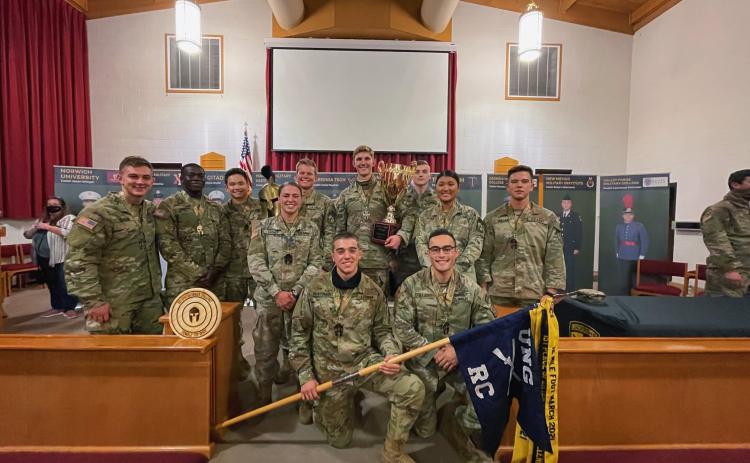 Austin Gabriel (holding the trophy) helped the University of North Georgia's Ranger Challenge Team win its fourth consecutive Spartan Ranger Challenge (Submitted Photo)