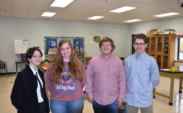 Oglethorpe County High School students Kelsie Wolfe, Sky Hand,  Gabe Montgomery and Aidan Abrams have been nominated for  the Governor’s Honors Program. (Thomas Ehlers/The Oglethorpe Echo)