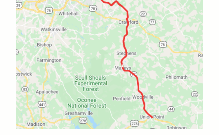 Ticket to ride route. (Mackenzie Tanner/The Oglethorpe Echo)