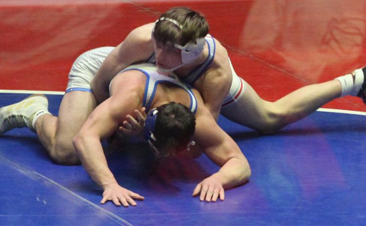 Clay Frost was fourth at 152 pounds to help the Patriots finish third in the Class AA Traditional tournament. (Donny Faust/Submitted Photo)