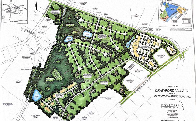 Fifty-one acres of land near the intersection of U.S. 78 and Bunker Hill Road have been zone for development including businesses, single family homes, duplexes and apartments. The project is estimated to be completed in five years. Submitted photo