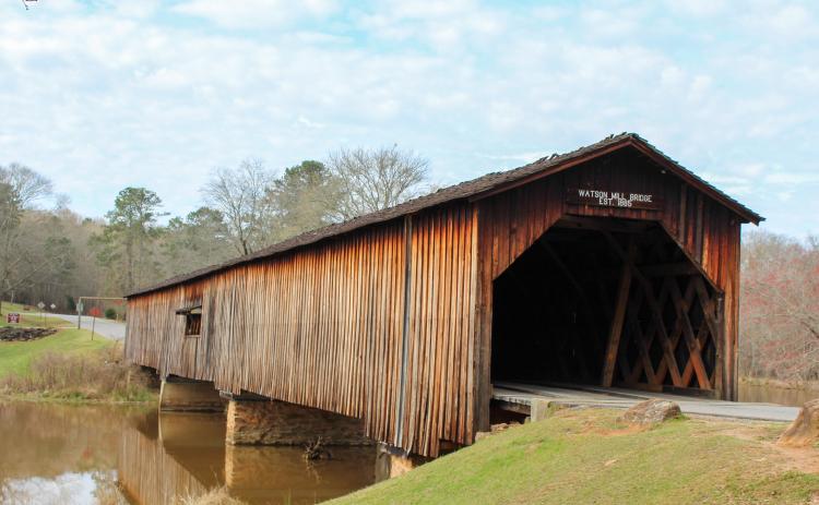 Watson Mill State Park features Georgia’s longest covered bridge, which was built in 1885 and ex- tends 229 feet. (MACKENZIE TANNER/THE OGLETHORPE ECHO)