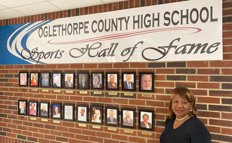 OCHS principal Susie Johnson said the school’s hall of fame shows students “the winning history of Oglethorpe County athletics.” (Photo/Dink NeSmith)