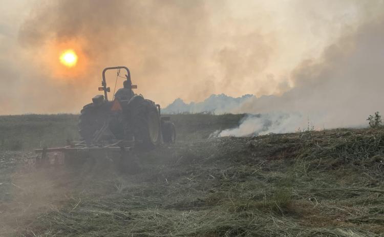 The dry conditions have contributed to several field fires in May and June, including this one in Smithonia. (Submitted Photo)