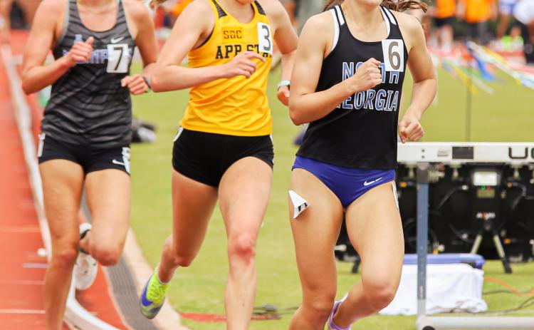 OCHS grad Ella Stoudenmire, front, ran against SEC and other Division I schools during her freshman year at the University of North Georgia. (Submitted Photo)
