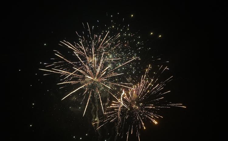 Fireworks explode in the night sky at Grove Chapel Church’s fireworks show on June 25. Sandy Cross Baptist Church will hold its third annual Independence Day celebration at 6 p.m. Saturday, July 2. (Photo/Morgan Quinn)