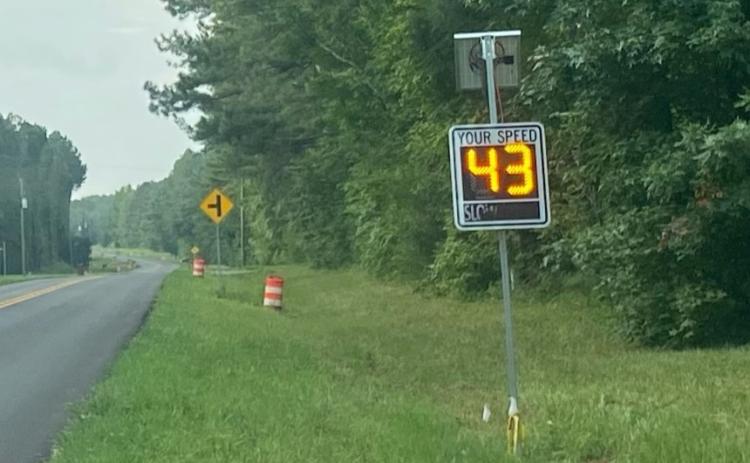 This speed-detection device has been posted on the way into Arnoldsville from Winterville. (Photo/Dink NeSmith)