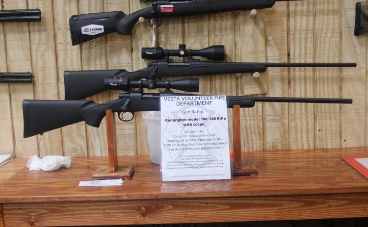 The Vesta Volunteer Fire Department is raffling a Remington Model 700 .308 rifle with a scope. The rifle is on display at the Ace Hardware in Crawford. (Kennedy Lewis/ The Oglethorpe Echo)